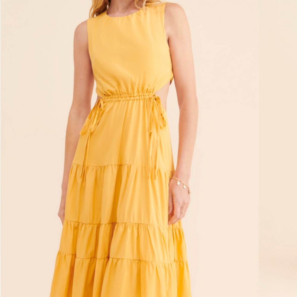 Moon River Sunlit Yellow Maxi Dress